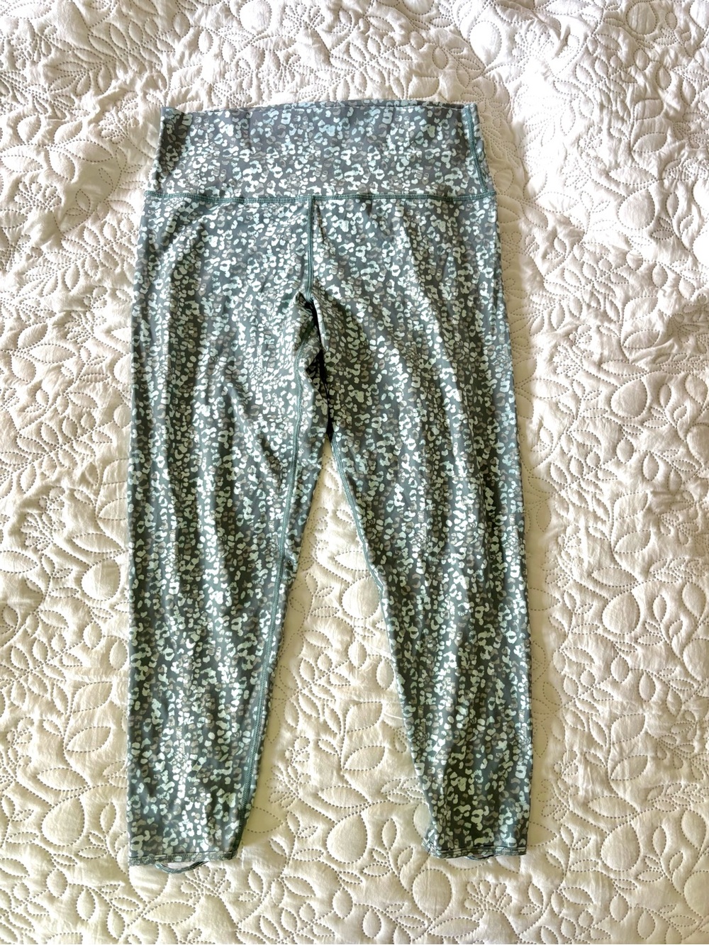 Aerie Green and Gray Leopard Print Leggings
